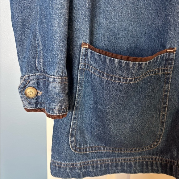 Cabin Creek Vintage Blue Denim Barn Jacket with Brown Corduroy Collar Size S - Picture 4 of 11